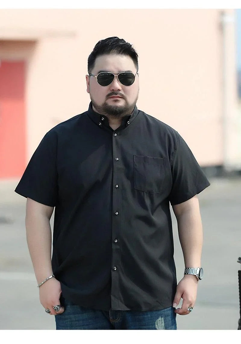 Camisa Masculina Manga Curta modelo Plus Size - Sleeve Classic / A Camisa Social Perfeita para os dias Quentes!