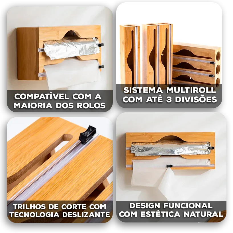 Organizador EcoClean Modern House™ em Bambu Natural com Trilhos de Corte Inteligente / Funcionalidade que Valoriza Seu Espaço