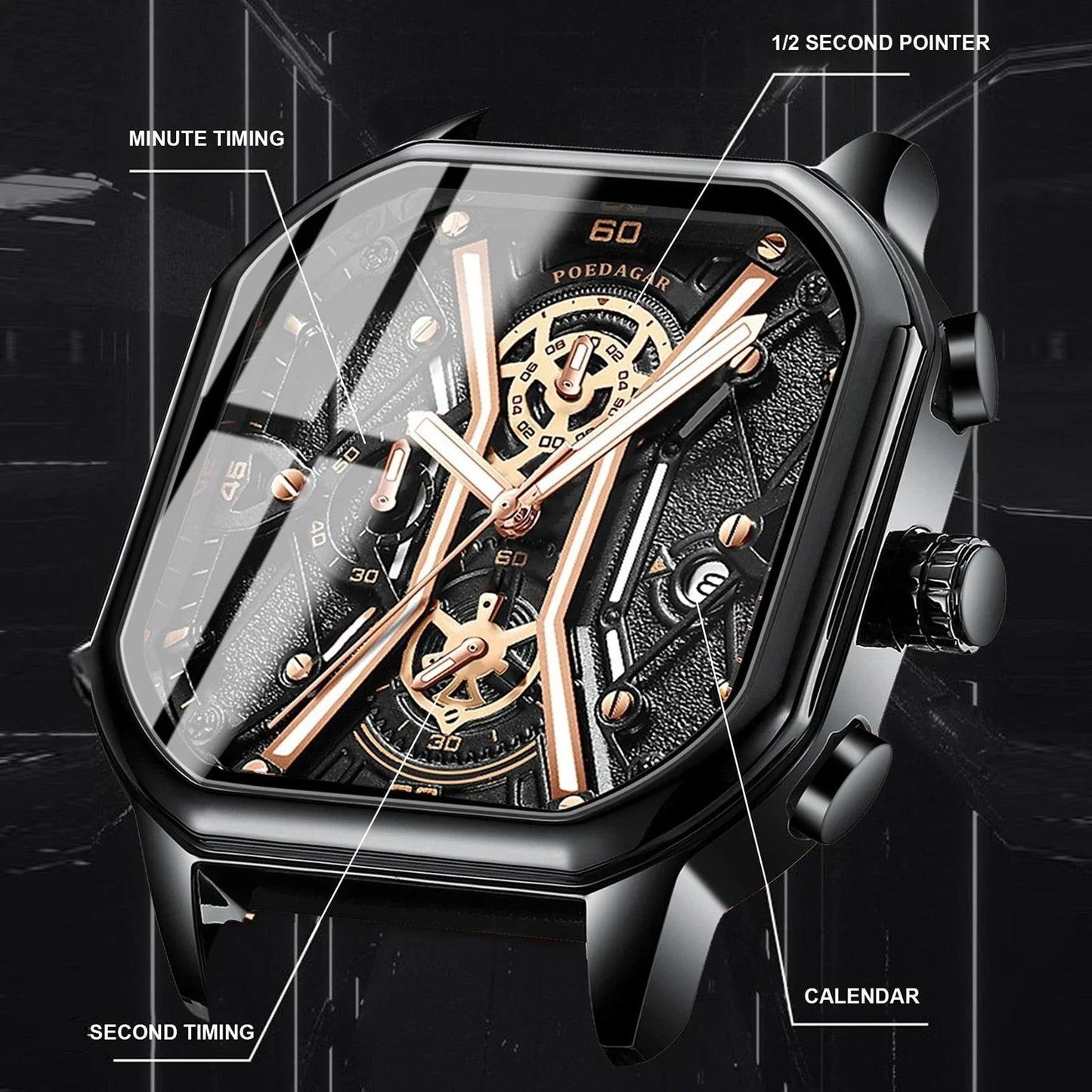 Relógio de Luxo Masculino - ChronoForce / Domine cada Momento com a Precisão Impecável deste Relógio!