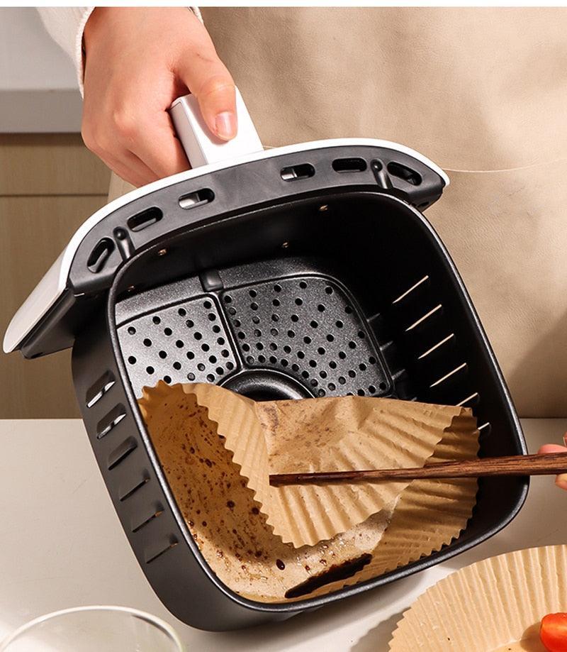Kit com 100 Formas para Air Fryer Descartáveis e Antiaderentes