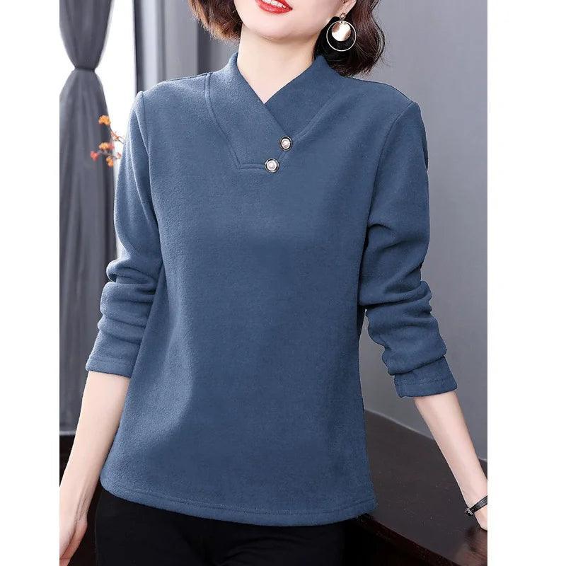 Moletom Fiorentina Chic™ Com Gola Detalhada / Moda Italiana Outono-Inverno!
