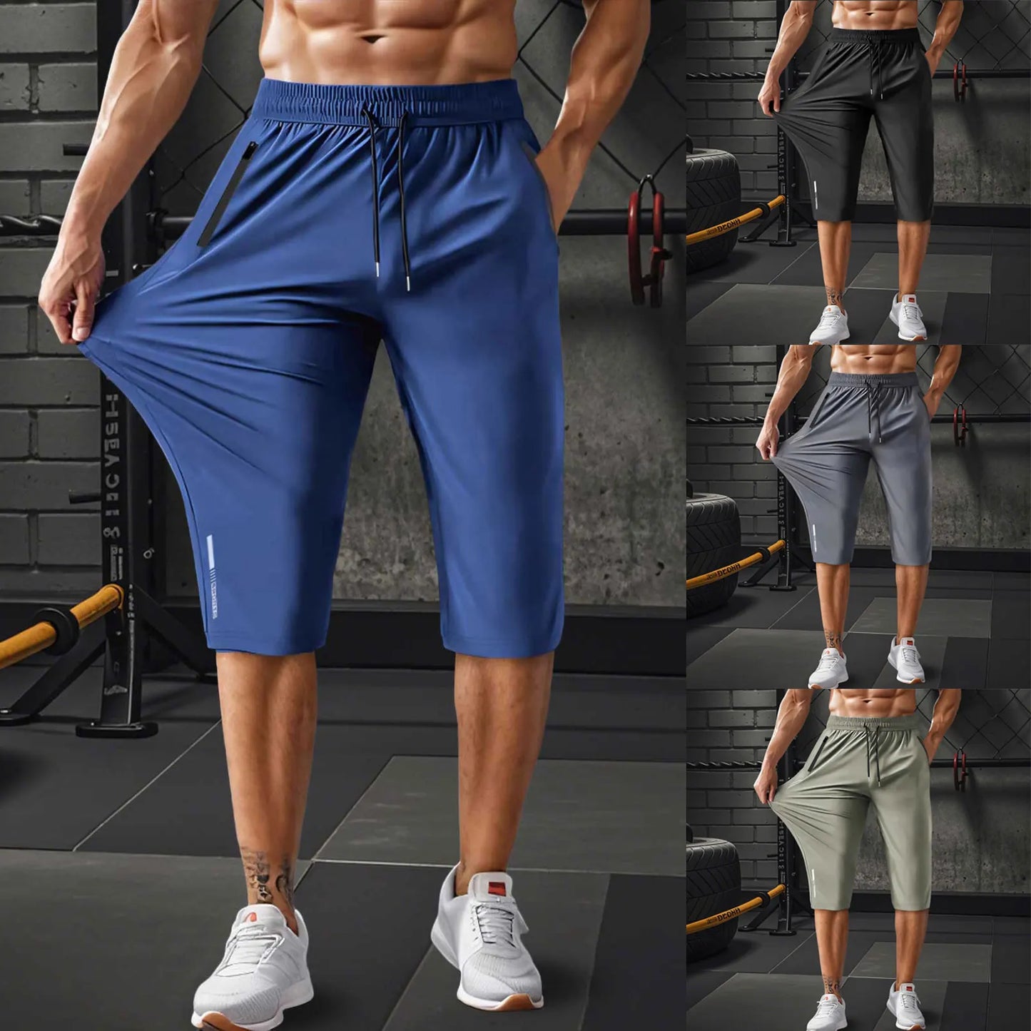 Bermuda Estilo Capri AeroMotion™ Com Tecido Elástico e Ajuste Esportivo