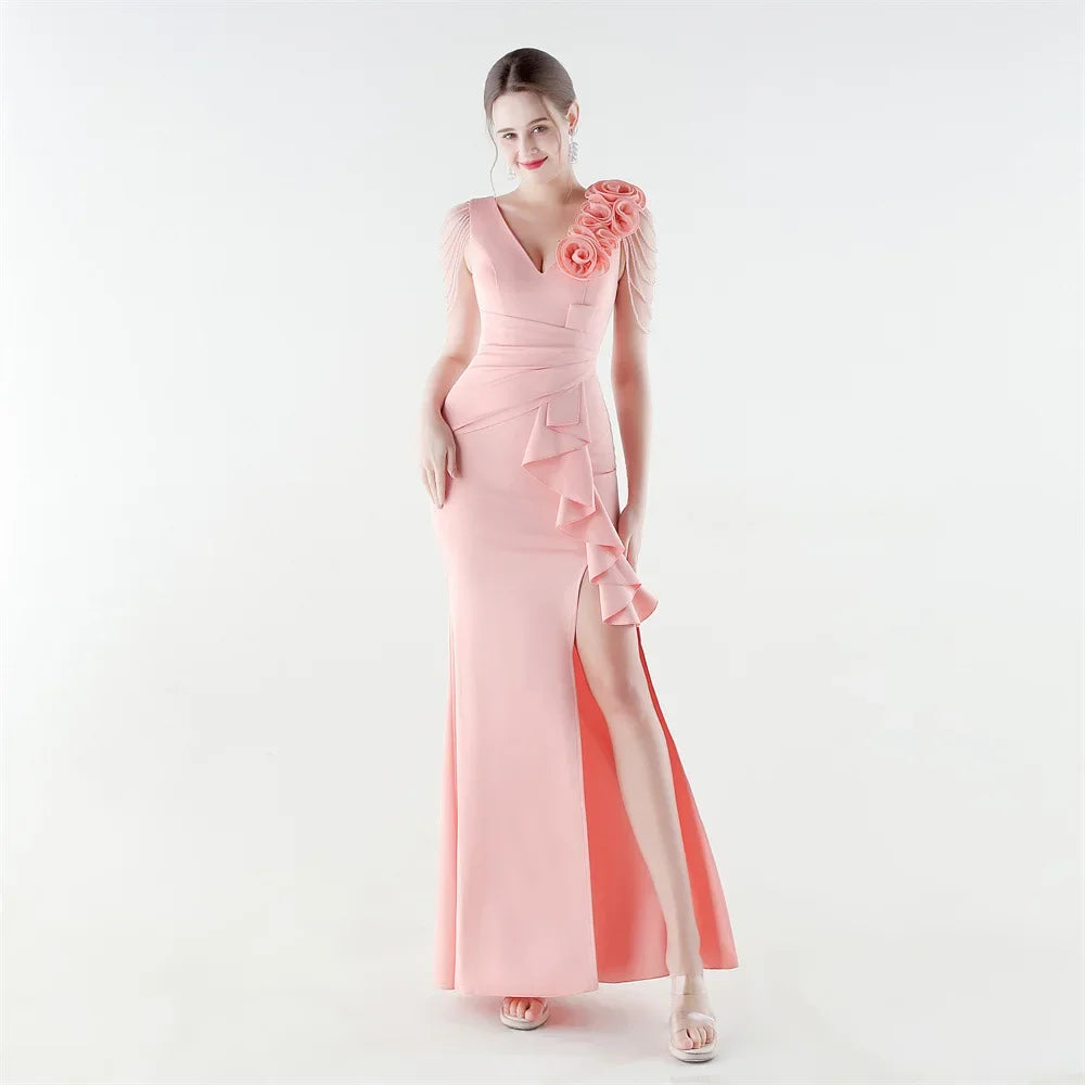 Vestido Aurielle™ com Ombro Decorado e Acabamento Premium