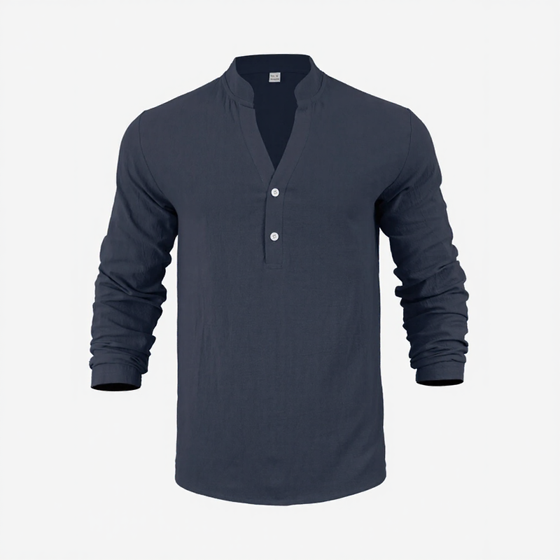 Camisa Stephan™ Em Linho de Algodão com Design Minimalista