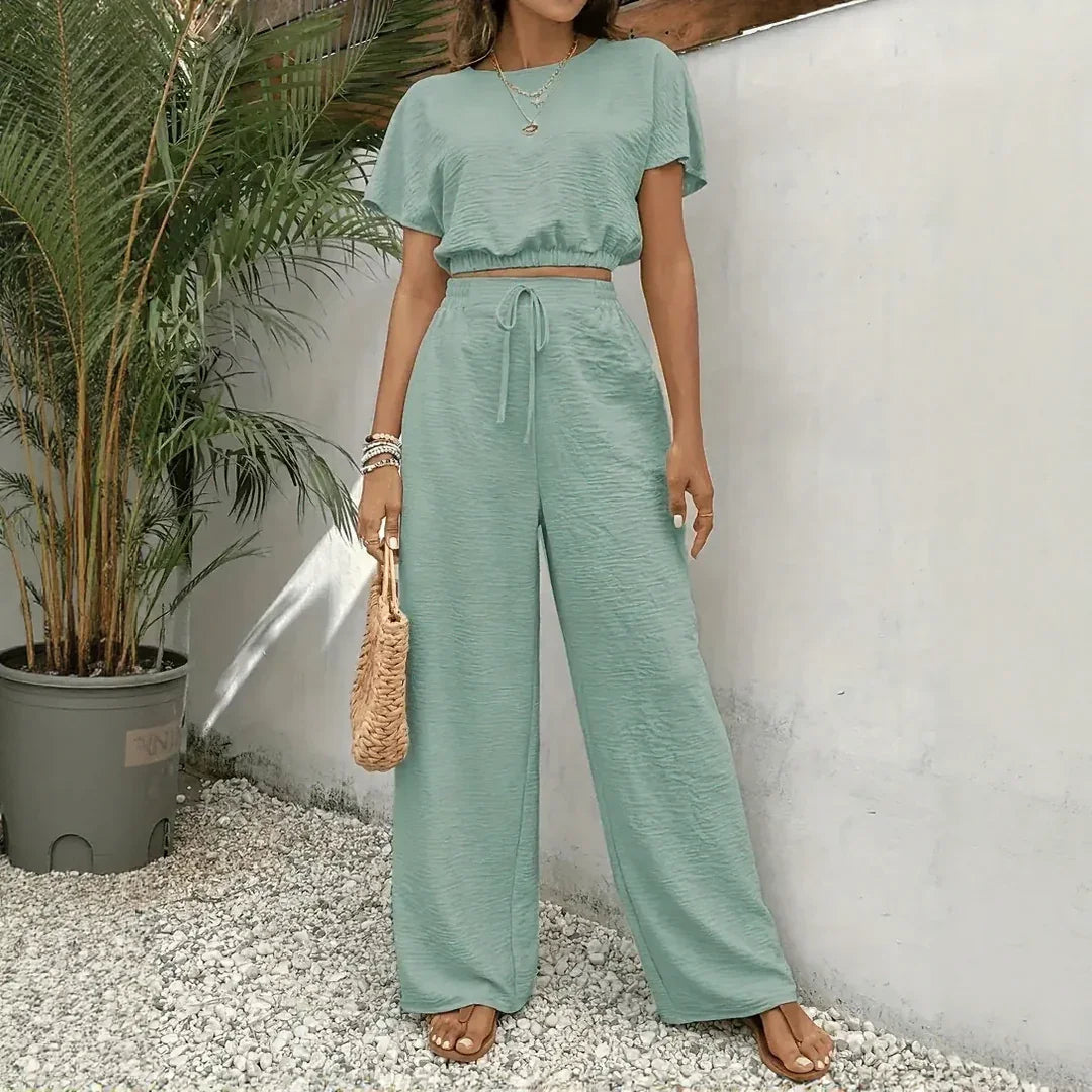 Conjunto Aurelisse™ em Linho de Algodão com Caimento Leve
