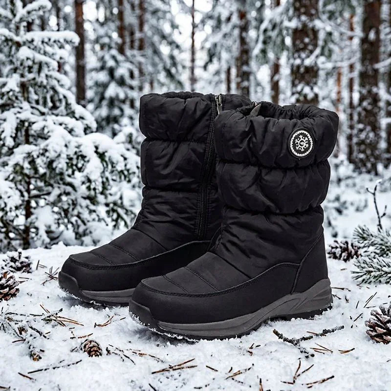 Botas de Inverno Estocolmo™ Forradas e Acolchoadas com Solado Tratorado Antiderrapante