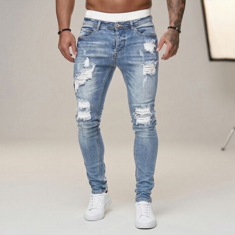 Calça Jeans Axel™ em Denim Premium com Efeito Estonado