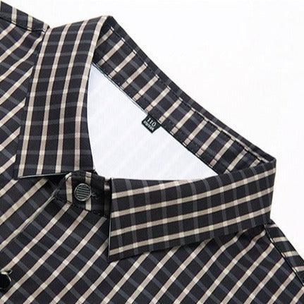Camisa em Seda Gelo Captain™ Xadrez Náutico para o Homem de Prestígio!