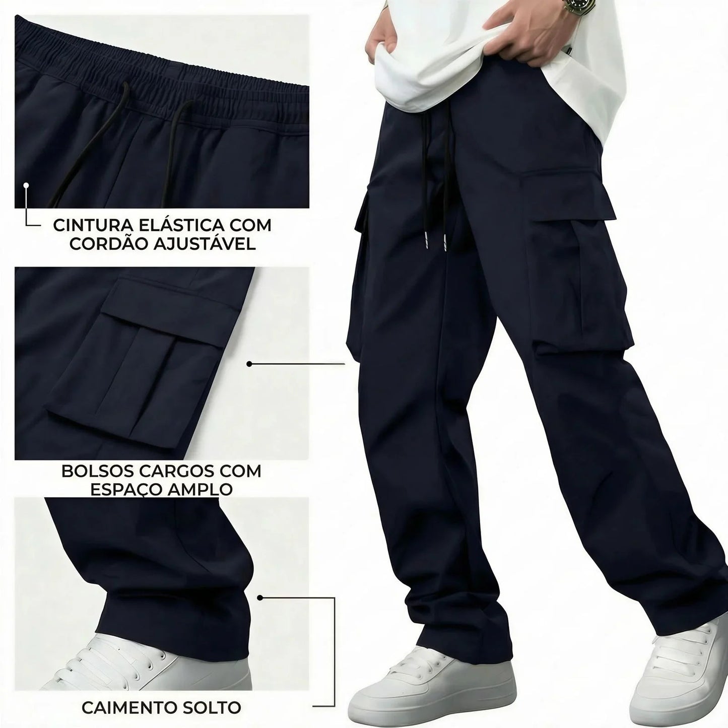 Calça Cargo Orion™ em Sarja Leve com Bolsos Utilitários
