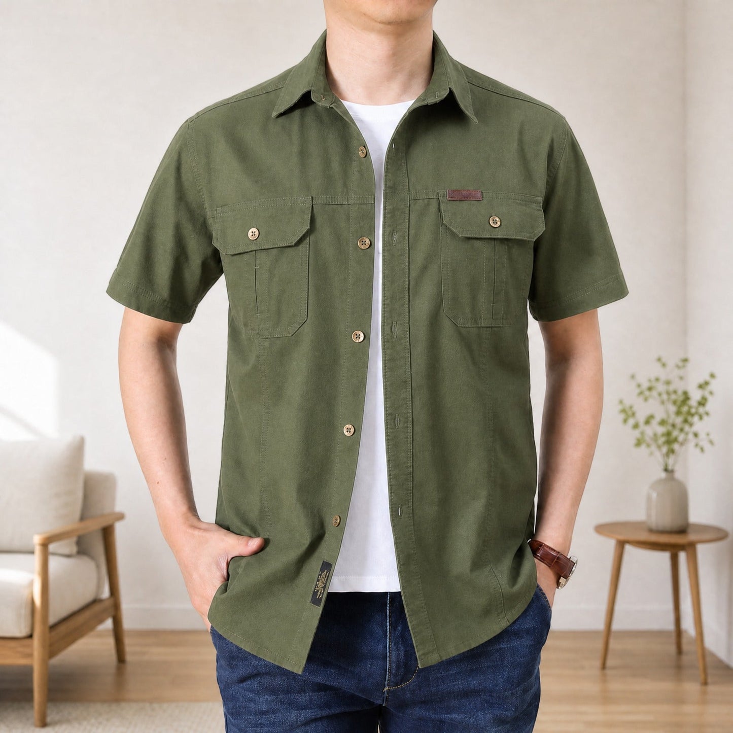 Camisa Adventure™ em Algodão com Bolsos Utilitários
