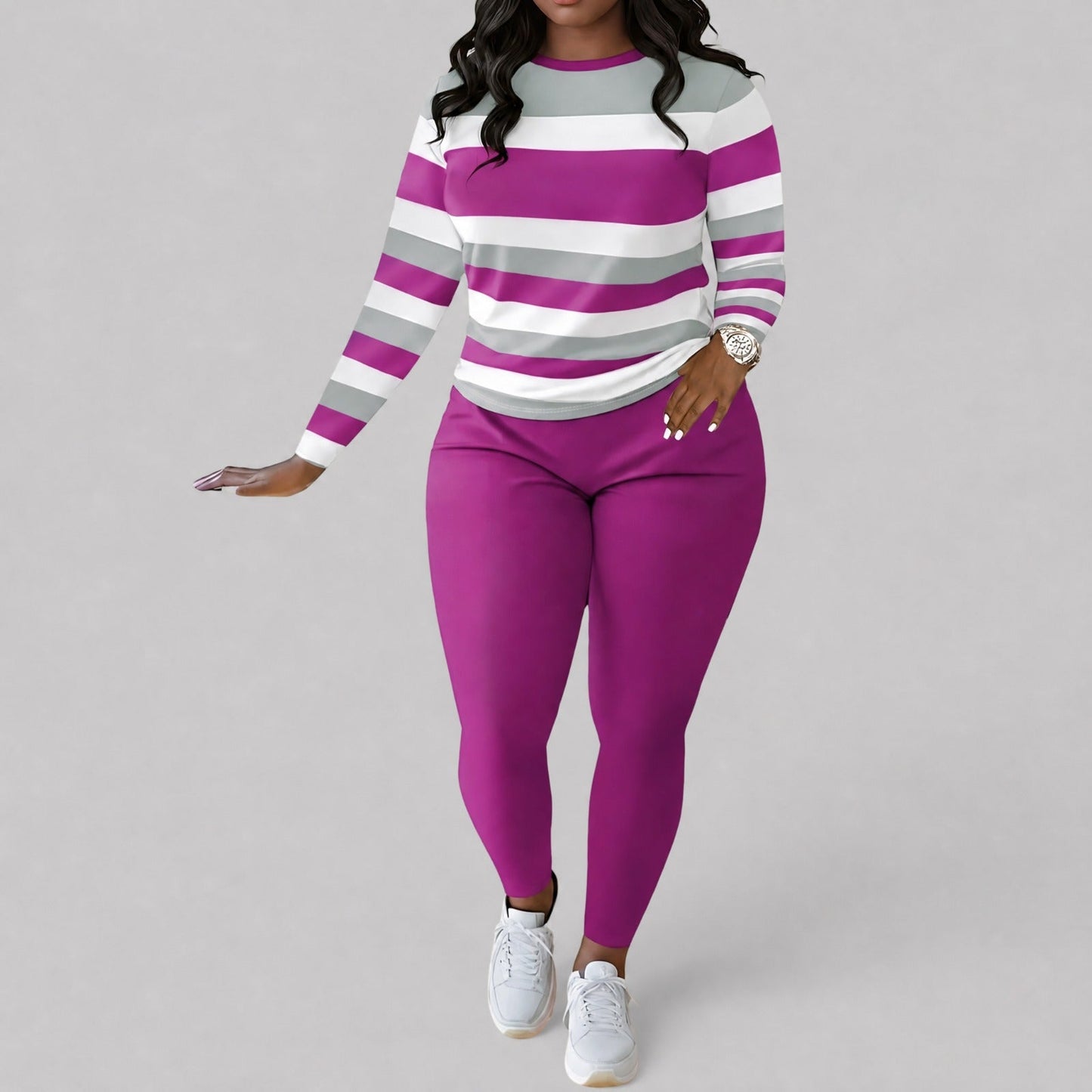 Conjunto Alice™ com Estampa Listrada e Caimento Modelador