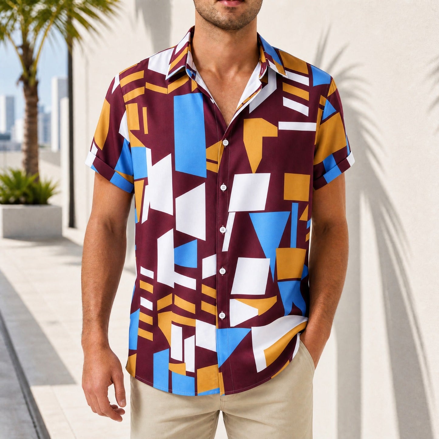 Camisa Graffiti™ com Estampa Geométrica Artística e Caimento Leve