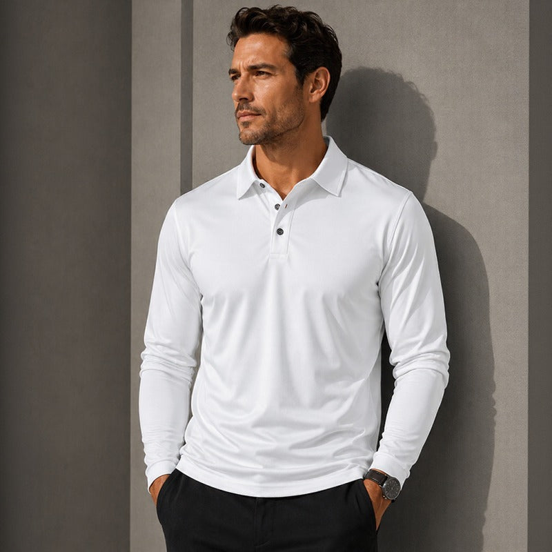 Polo Salvatore™ Manga Longa com Malha Respirável Premium