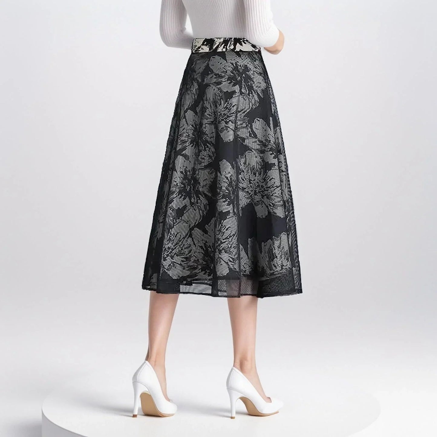 Saia Helena™ Dupla Elegância / Modelagem Elegante com Estampas Florais!