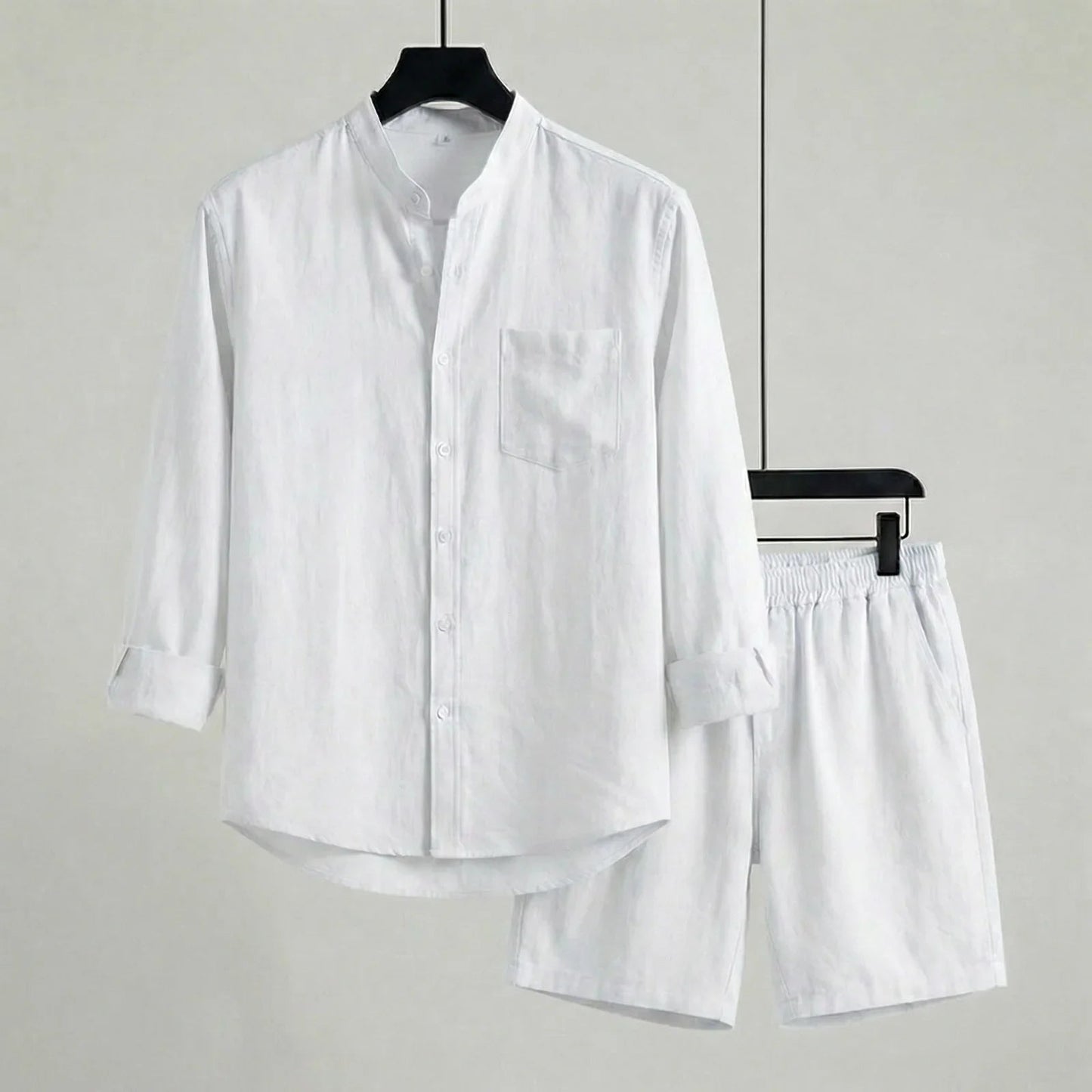 Conjunto Mediterrâneo Elite™ em Linho de Algodão e Visual Minimalista