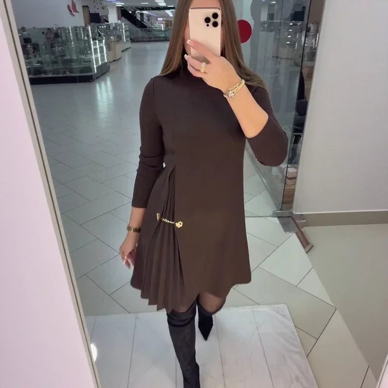 Vestido Gênova™ com Recorte Plissado Escultural