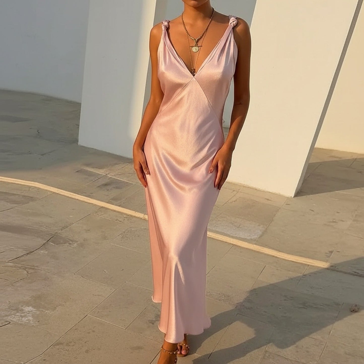 Vestido Soléa™ com Toque Sedoso e Movimento Refinado