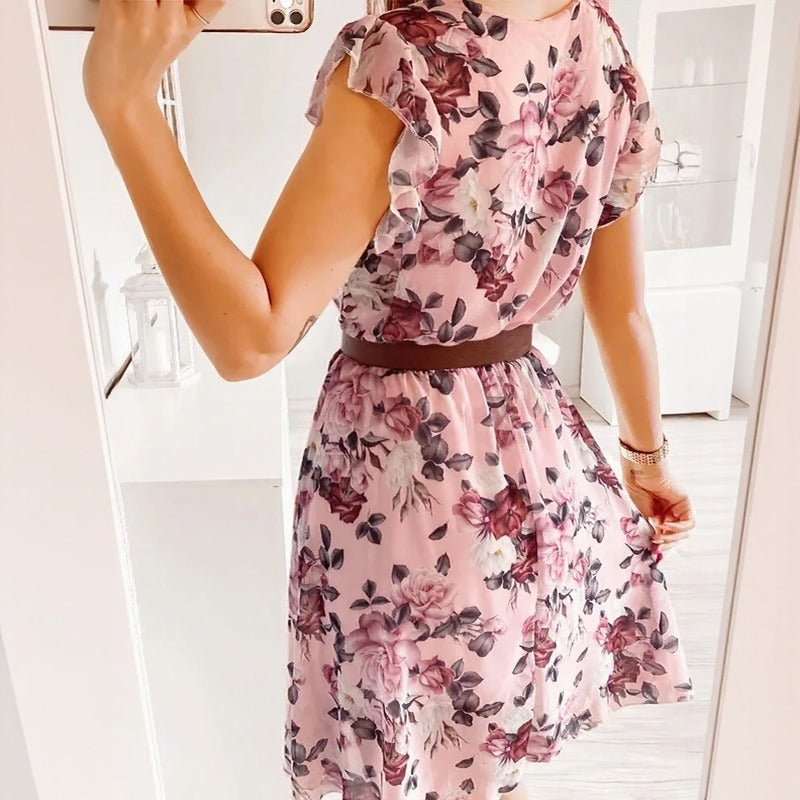Vestido Serenelle™ com Estampa Floral e Charme Sofisticado