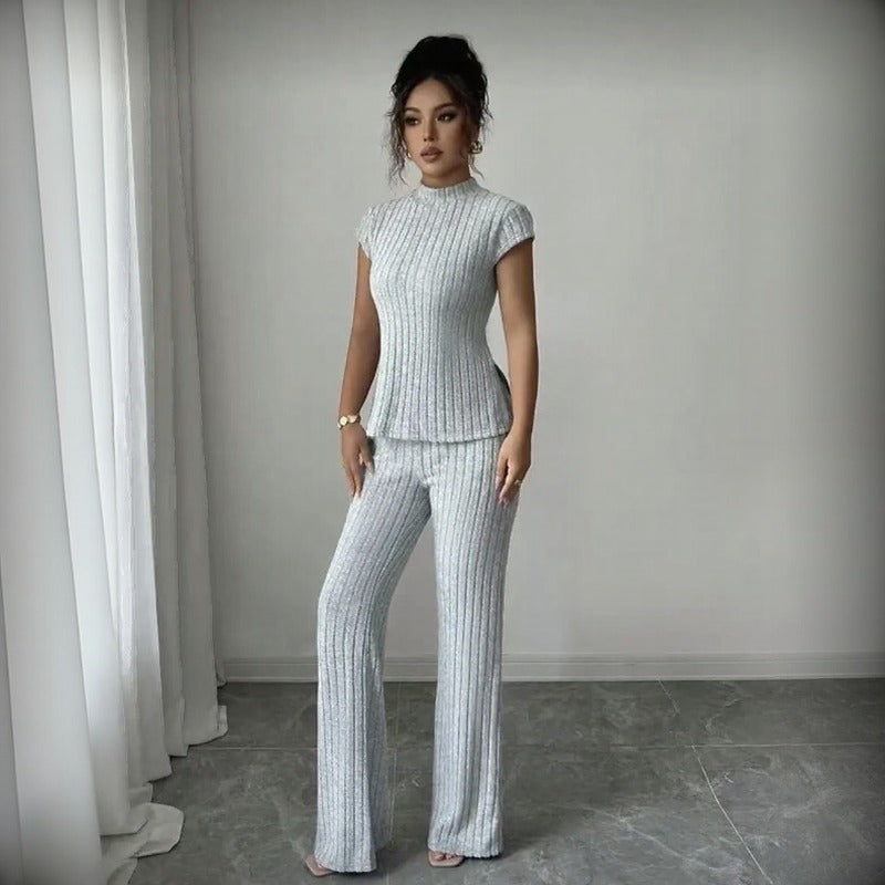 Conjunto Selmira™ Canelado com Elegância Minimalista