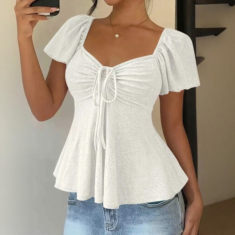 Blusa Fiorelle™ Com Franzido Delicado e Caimento Leve