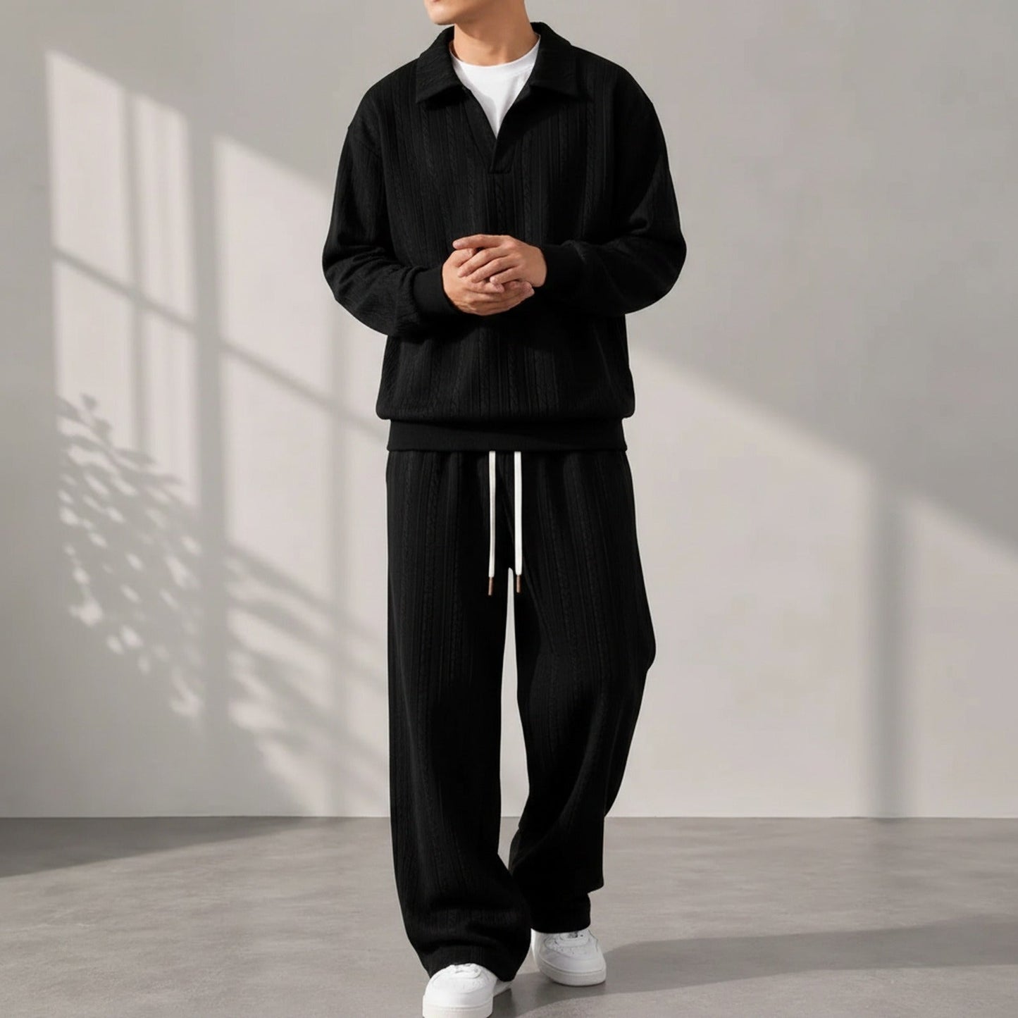 Conjunto Masculino Valdren™ 2 Peças em Malha Texturizada