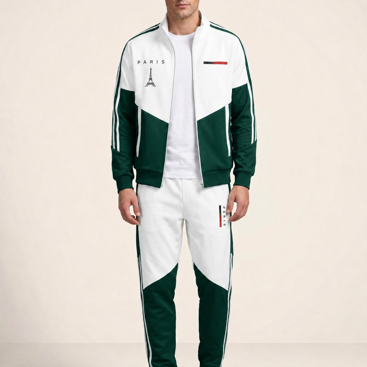 Conjunto Cassian Paris™ com Jaqueta de Gola Alta e Calça Jogger