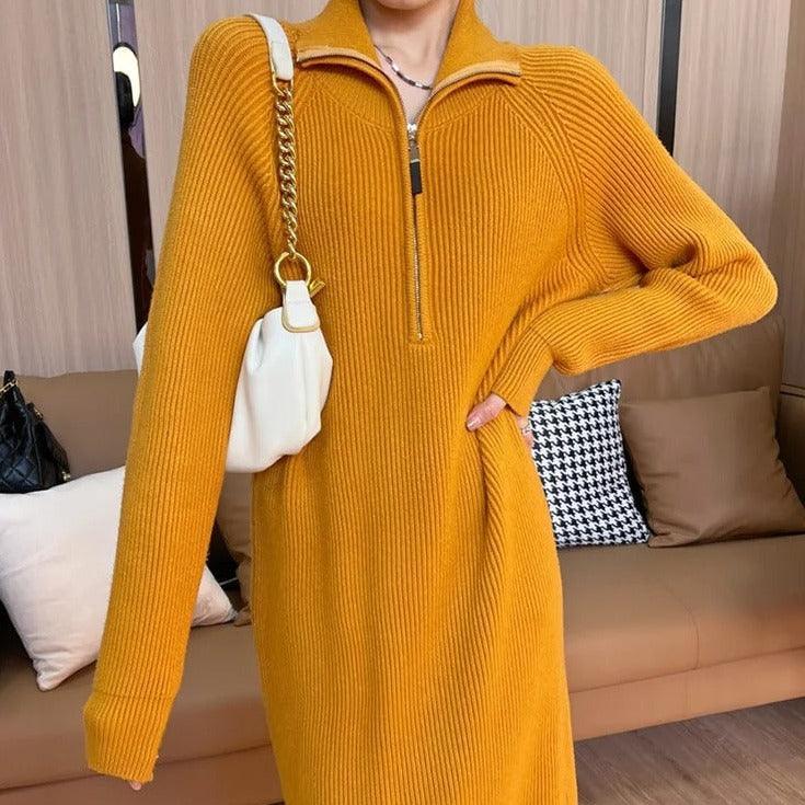 Vestido BellaMadame™ em Tricot Canelado / Conforto e Elegância para Todas as Ocasiões!
