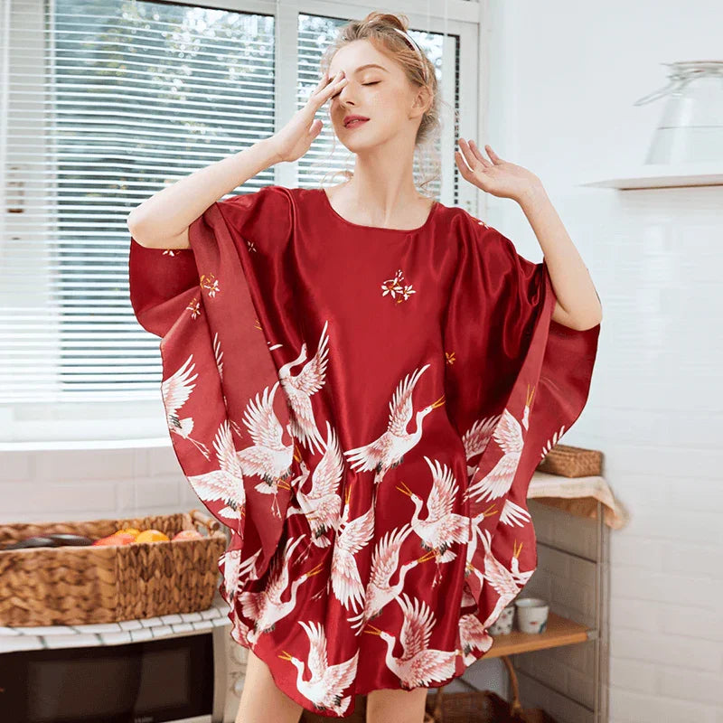 Robe Estilo Quimono em Cetim de Seda