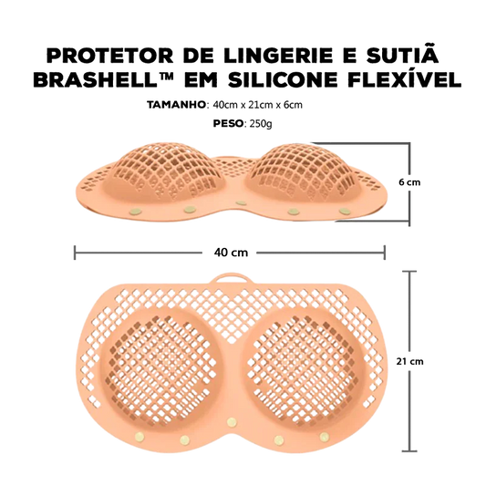 Protetor de Lingerie e Sutiã BraShell™ em Silicone Flexível / Proteção Estruturada para Bojos Delicados na Lavagem!