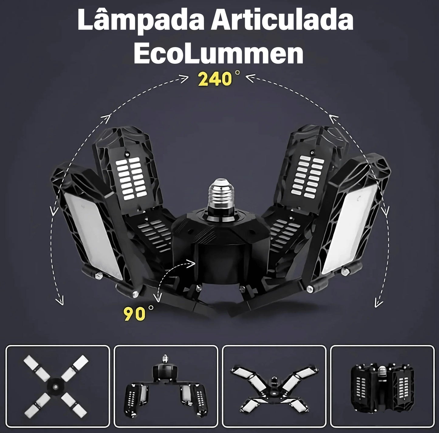 Lâmpada Articulada EcoLumem™ Iluminação LED de Alto Rendimento! (Promoção de Lançamento: Adquira a sua e leve 2 Arandelas Solares de Graça)