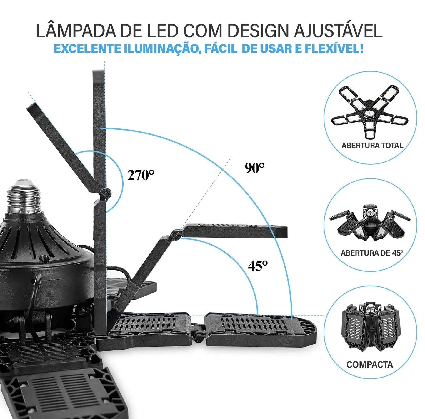 Lâmpada Articulada EcoLumem™ Iluminação LED de Alto Rendimento! (Promoção de Lançamento: Adquira a sua e leve 2 Arandelas Solares de Graça)