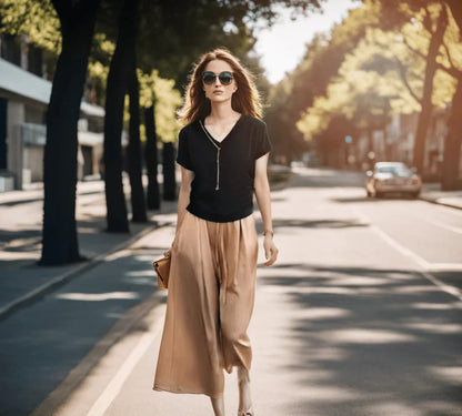 Calça Saia Elloá com Tecido Texturizado em Seda Gelo / A Peça de Roupa Que Deixa Qualquer Mulher Apaixonada!