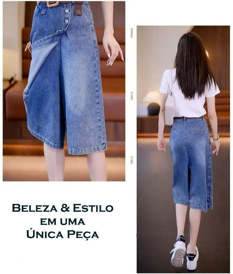 Shorts Saia Chérie™ com Dupla Camada Jeans / A peça de roupa mais exclusiva, sútil e elegante que você já viu!