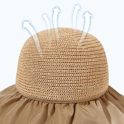 (Promoção Compre 1 Leve 2) Chapéu Clarita™ UV Dobrável com Laço / Proteja-se do Calor Mais Intenso com Muito Charme e Elegância!