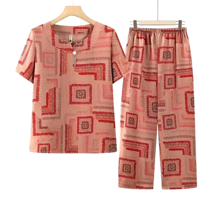 Conjunto Harmonia™ com Estampa Retrô-Chic / O Equilíbrio Perfeito Entre Estilo e Conforto Diário!