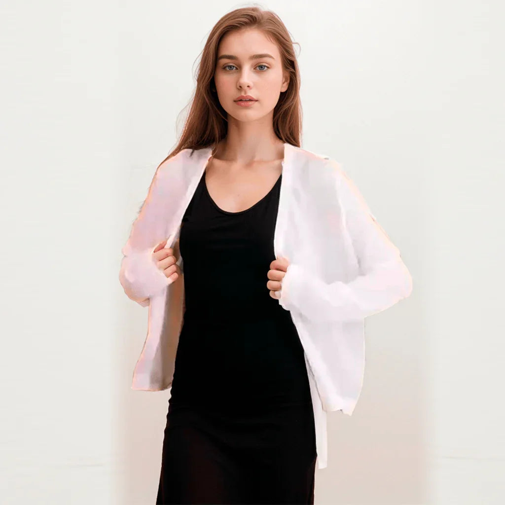 Blusinha Estilo Cardigan AmeliaSunset™ - Moda Verāo Outono com Frescor e Proteção UV
