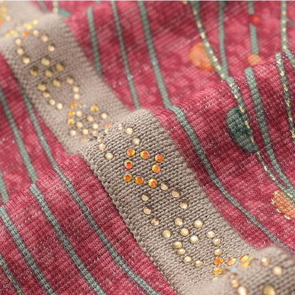 Blusa Manga Longa Flor de Liz™ com Detalhes em Strass e Tecido em Algodão / A Campeã de Elogios do Outono Inverno 2024!