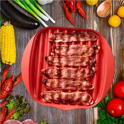 Grelhador de Bacon CrispyWave™ para Micro-ondas / Sabor Crocante e Sem Bagunça em Minutos!
