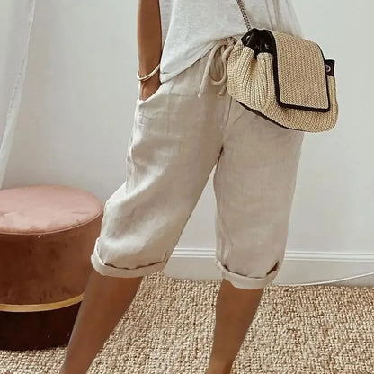 [COMPRE 1 E LEVE 2] Bermuda Levana™ em Linho de Algodão com Cintura Ajustável