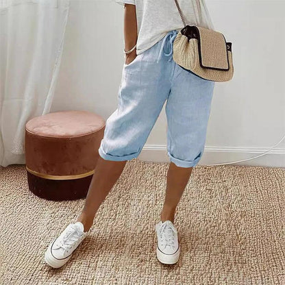 [COMPRE 1 E LEVE 2] Bermuda Levana™ em Linho de Algodão com Cintura Ajustável