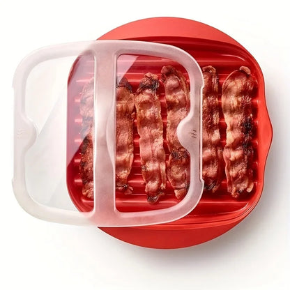 Grelhador de Bacon CrispyWave™ para Micro-ondas / Sabor Crocante e Sem Bagunça em Minutos!