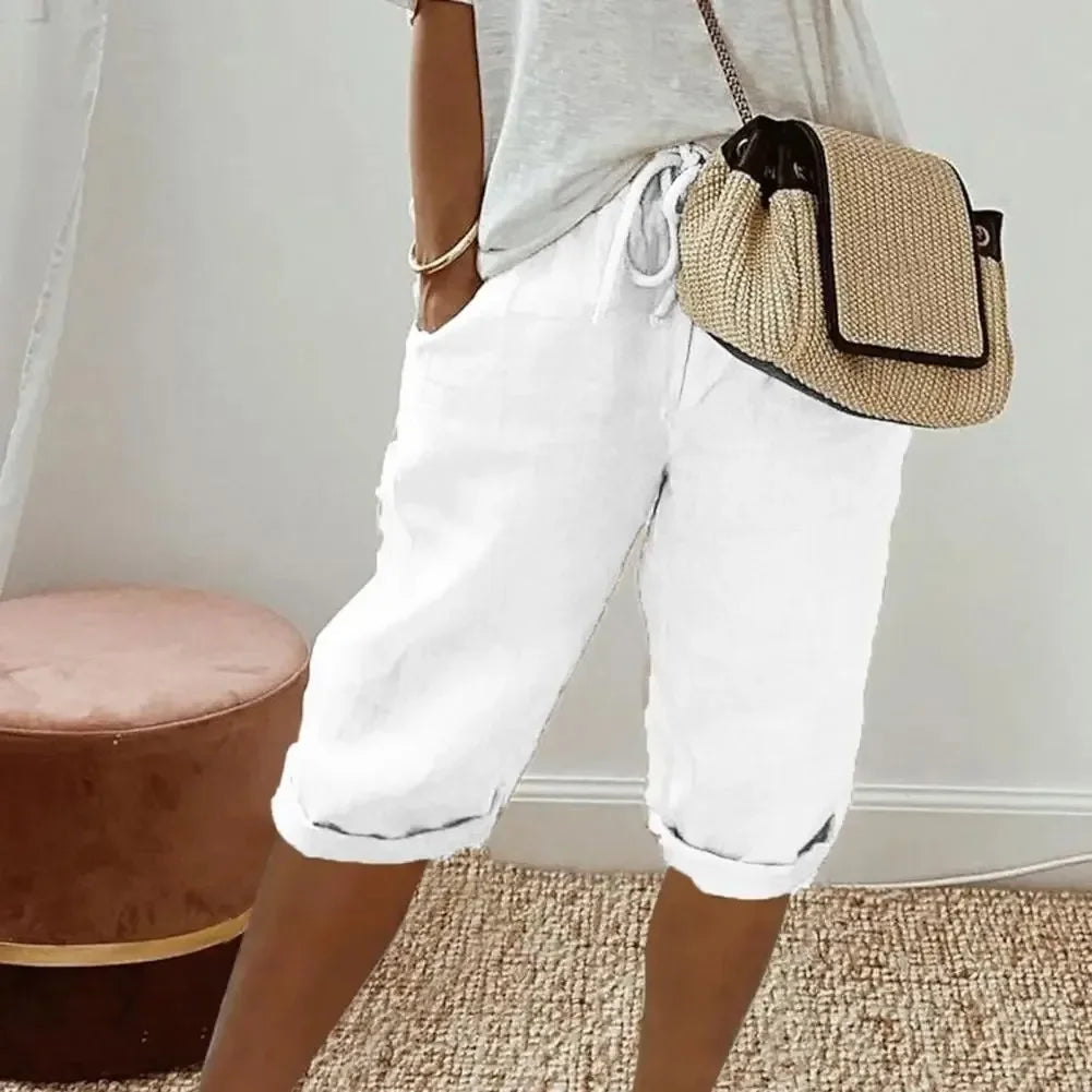 [COMPRE 1 E LEVE 2] Bermuda Levana™ em Linho de Algodão com Cintura Ajustável