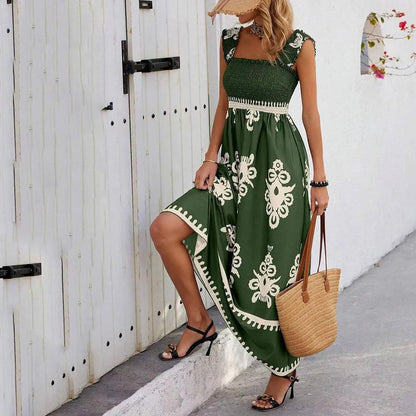 Vestido Mykonos Beach™ com Estampas Barrocas e Caimento Impecável / A Elegância das Praias Gregas com o Conforto de um Look Descontraído!
