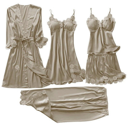 Conjunto SweetDream com 5 Peças em Cetim de Seda / O Conjunto da Mulher Bela & Sensual!