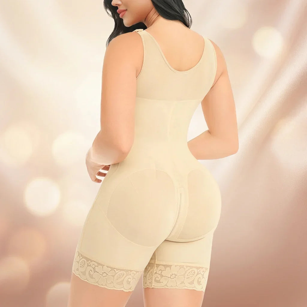 Body Modelador Maeva™ com Compressão 360°, Ajuste Frontal Inteligente e Renda Antideslizante!