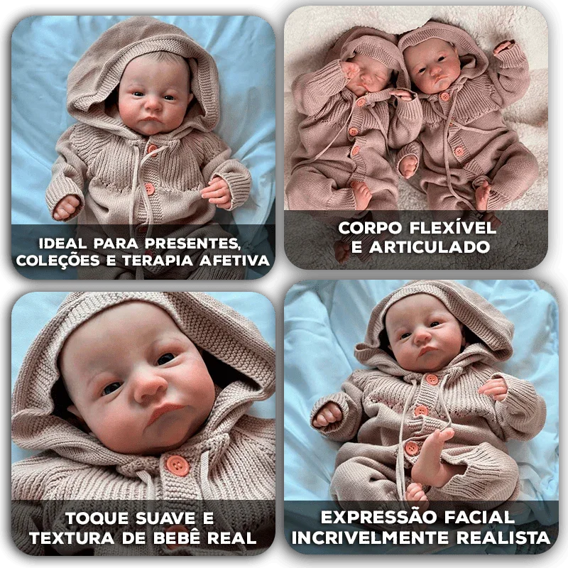 Boneca Reborn Modern House™ com Roupa Feita à Mão / Realismo Surpreendente e Acabamento Rico em Cada Detalhe!