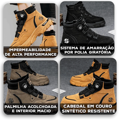Bota VulcanFit™ Impermeável com Sistema de Amarração por Polia / Encare os Desafios com Conforto e Força!