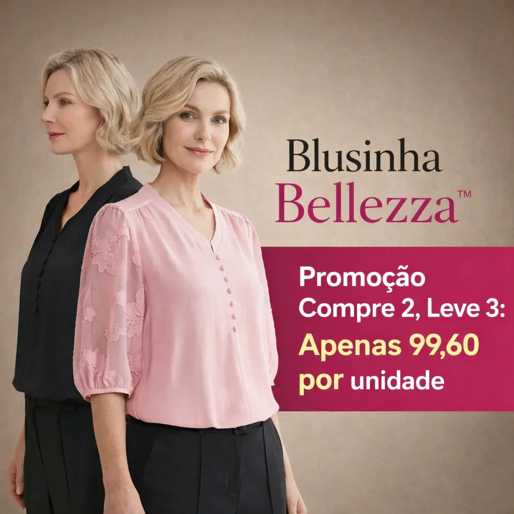 [COMPRE 2 E LEVE 3] Blusinha Bellezza™ em Popelina com Mangas Translúcidas