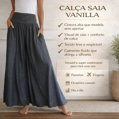 Calça-Saia Vanilla™ com Cintura Alta Modeladora / Liberdade e Conforto para Seu Corpo, Estilo que Valoriza Cada Movimento!