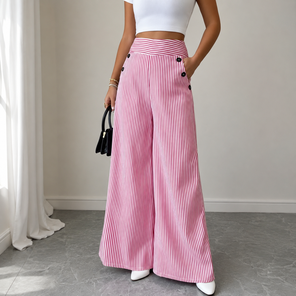 Calça Pantalona Bellagio™ com Caimento de Alfaiataria e Elegância Natural